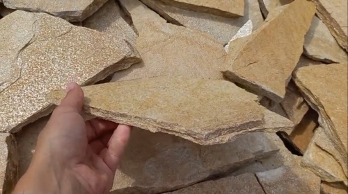 Плитняк златолит жёлтый для фасада 1,5-3 см купить в Кунгуре